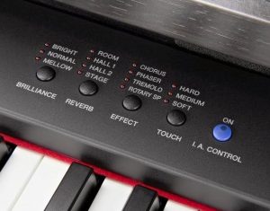 Pengaturan variasi tones, touch response pada digital piano